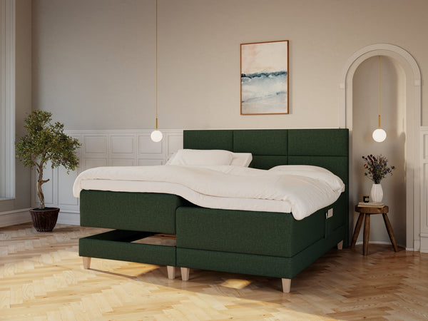Aura Nordlys 210x210 Dyb grøn Nordic Dream tilbyder senge med skandinavisk design og højkvalitets materialer. Oplev perfekt komfort for en god nattesøvn. Bestil din i dag!