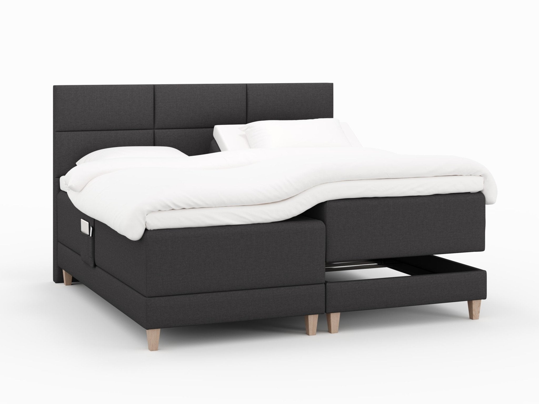 Aura Nordlys 210x210 Antracit Nordic Dream tilbyder senge med skandinavisk design og højkvalitets materialer. Oplev perfekt komfort for en god nattesøvn. Bestil din i dag!