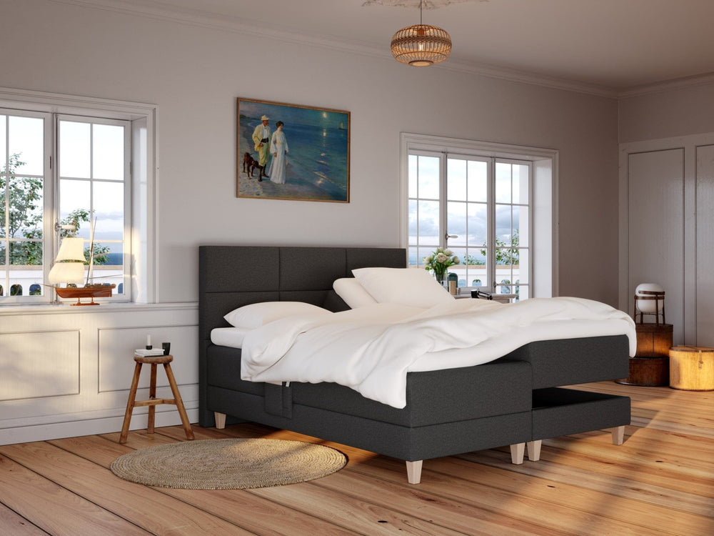 Aura Älv 160x200 Antracit Nordic Dream tilbyder senge med skandinavisk design og højkvalitets materialer. Oplev perfekt komfort for en god nattesøvn. Bestil din i dag!