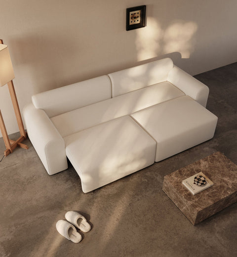 Cala | 133x200 | Bouclé off white | 357 - Nordic Dream Senge