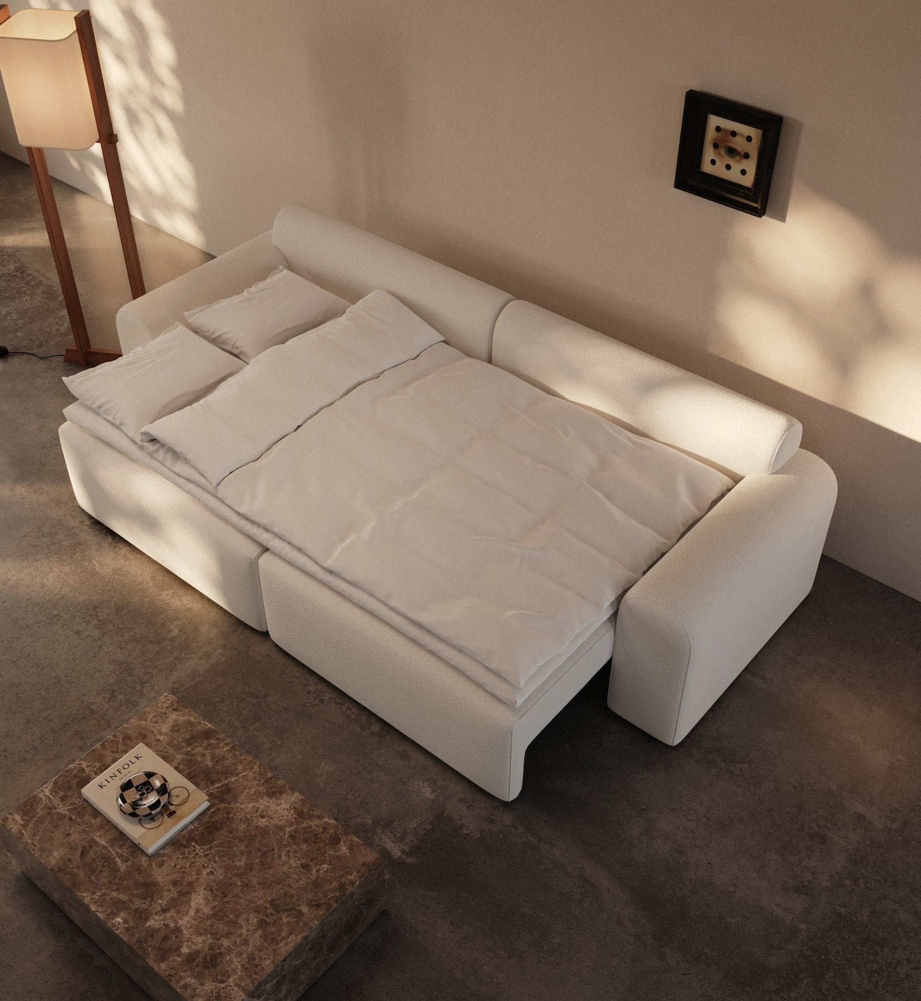 Cala | 133x200 | Bouclé off white | 357 - Nordic Dream Senge