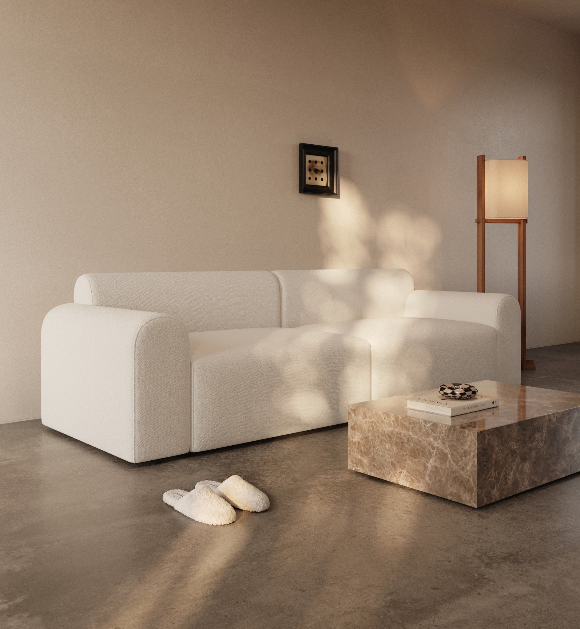 Cala | 133x200 | Bouclé off white | 357 - Nordic Dream Senge
