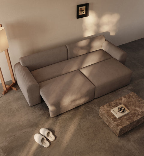 Cala | 133x200 | Latte fløjl | 596 - Nordic Dream Senge