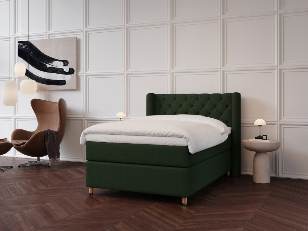 Eira Fjäll 140x200 Dyb grøn Nordic Dream tilbyder senge med skandinavisk design og højkvalitets materialer. Oplev perfekt komfort for en god nattesøvn. Bestil din i dag!