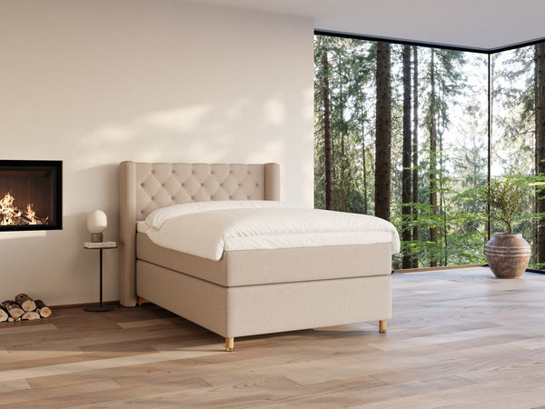 Eira Fjord 140x200 Sand Nordic Dream tilbyder senge med skandinavisk design og højkvalitets materialer. Oplev perfekt komfort for en god nattesøvn. Bestil din i dag!