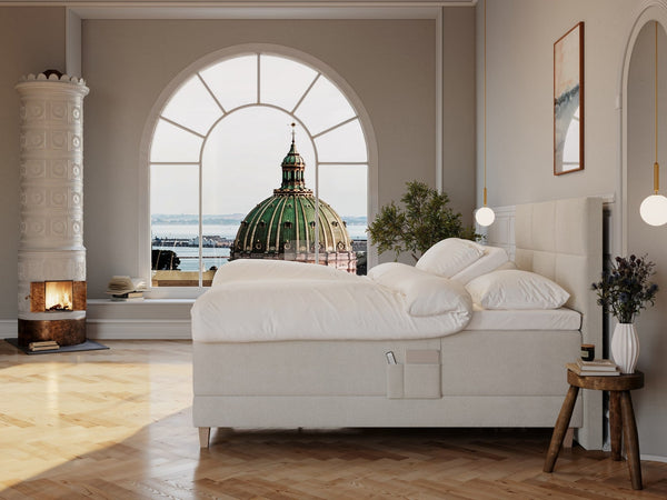 Aura Älv 160x200 Bouclé cream Nordic Dream tilbyder senge med skandinavisk design og højkvalitets materialer. Oplev perfekt komfort for en god nattesøvn. Bestil din i dag!