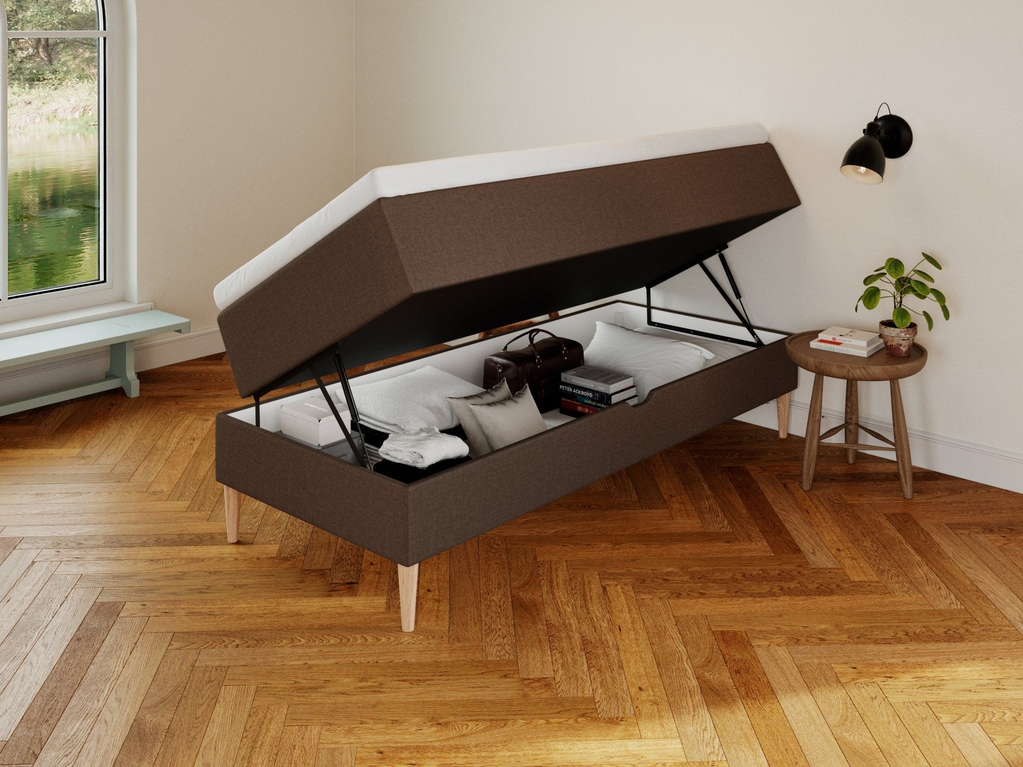 Astrid Älv 80x200 Mørk brun Nordic Dream tilbyder senge med skandinavisk design og højkvalitets materialer. Oplev perfekt komfort for en god nattesøvn. Bestil din i dag!