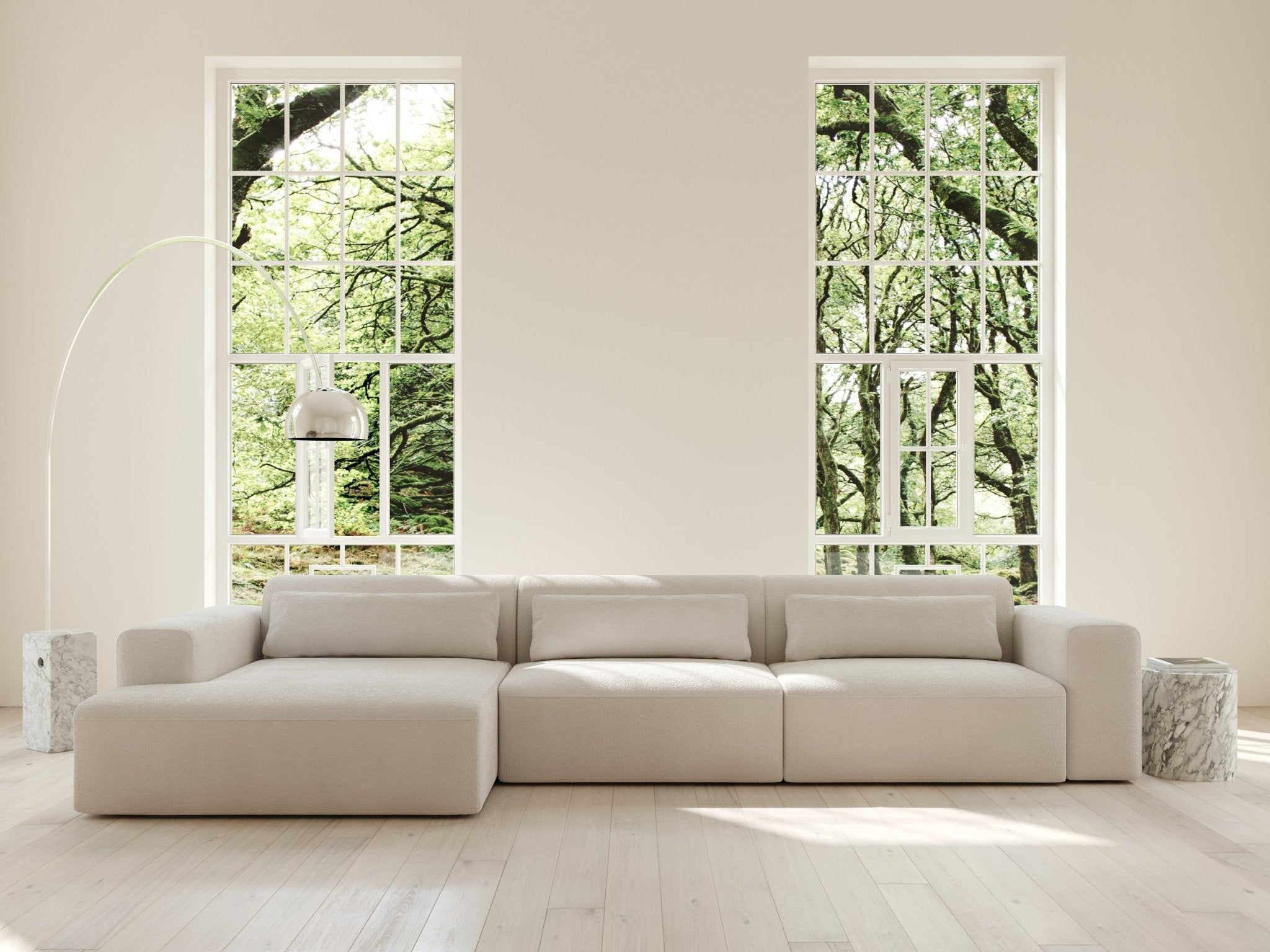 Aria | 150x365 | Bouclé cream - Chaiselong - Venstre - Nordic Dream