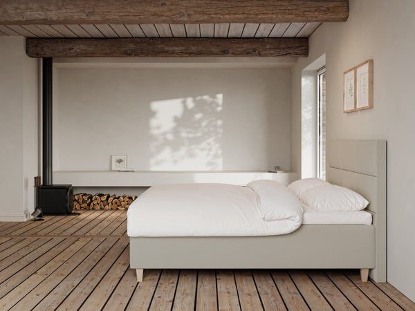 Freja Fjord 160x200 Sand Nordic Dream tilbyder senge med skandinavisk design og højkvalitets materialer. Oplev perfekt komfort for en god nattesøvn. Bestil din i dag!