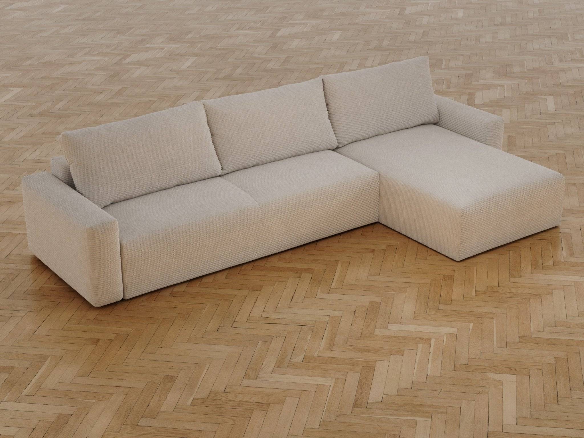 Maru | 145x342 cm | Ivory fløjl | 594 - Nordic Dream