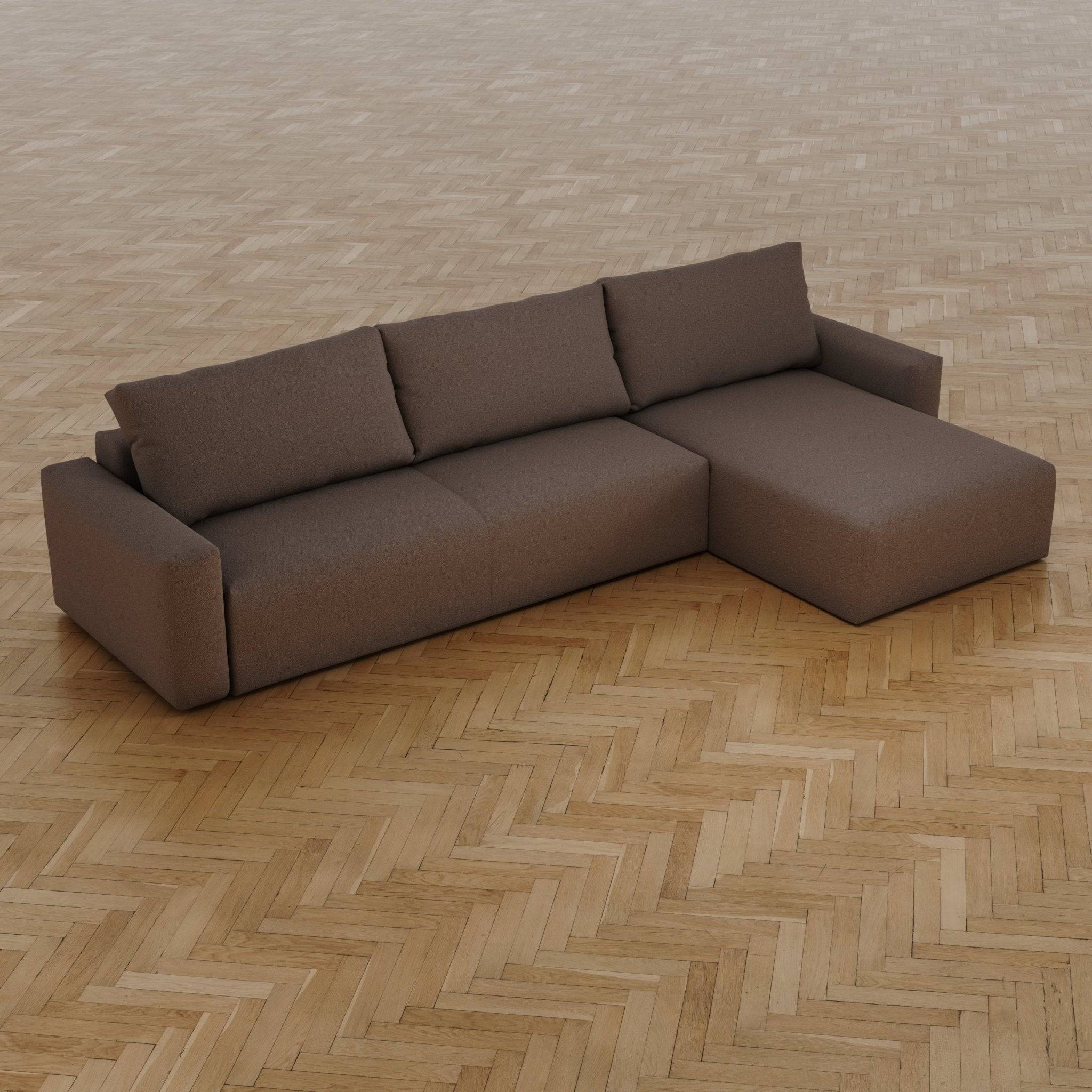 Maru | 145x342 cm | Bouclé mørk brun | 530 - Nordic Dream