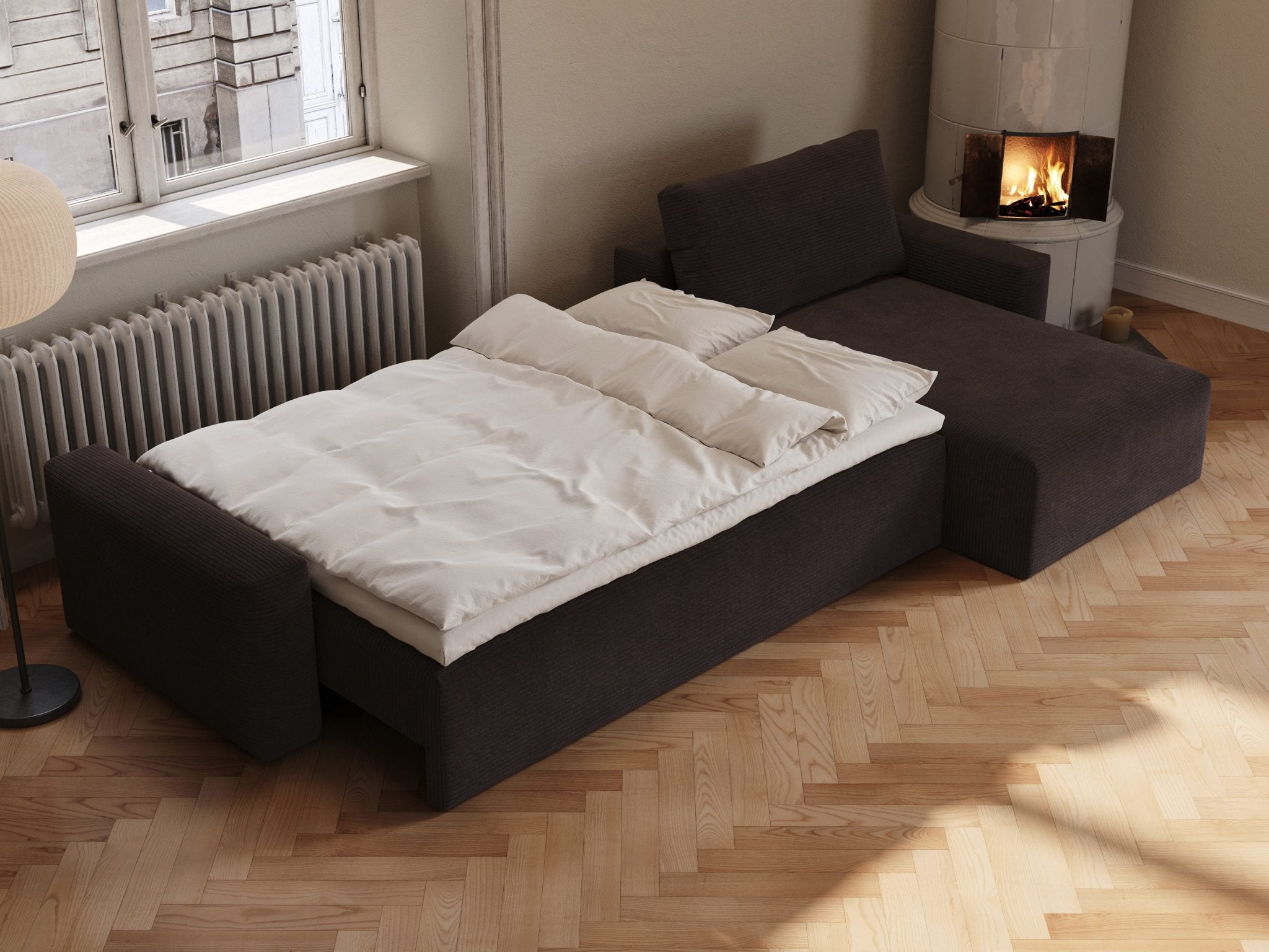 Maru | 145x342 cm | Chocco fløjl | 600 - Nordic Dream