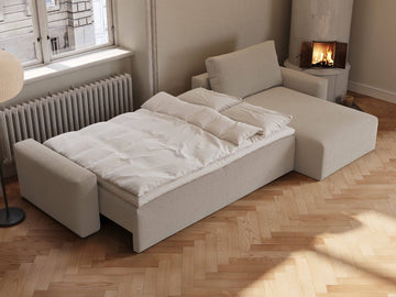 Maru | 145x342 cm | Bouclé beige | 539 - Nordic Dream