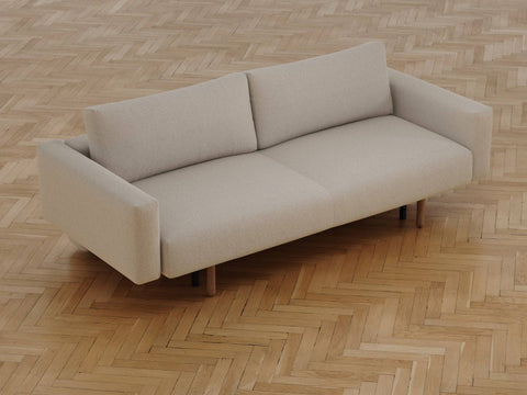 Maya | 140x200 | Bouclé beige - med armlæn | 539 - Nordic Dream