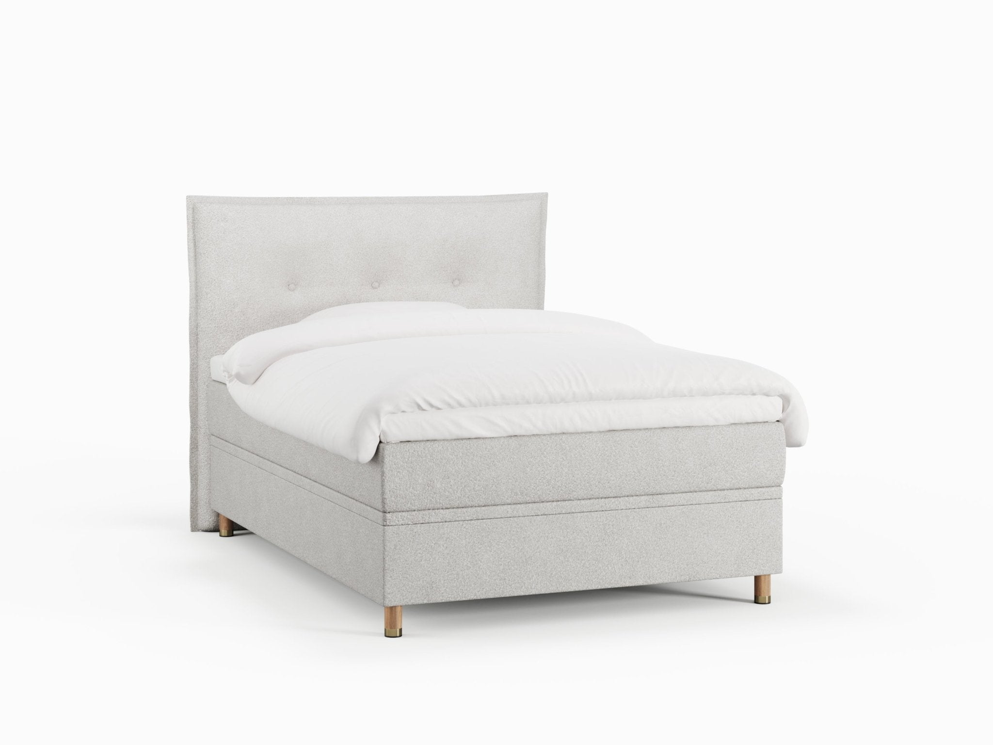 Alva Nordlys 120x200 Bouclé cream Nordic Dream tilbyder senge med skandinavisk design og højkvalitets materialer. Oplev perfekt komfort for en god nattesøvn. Bestil din i dag!
