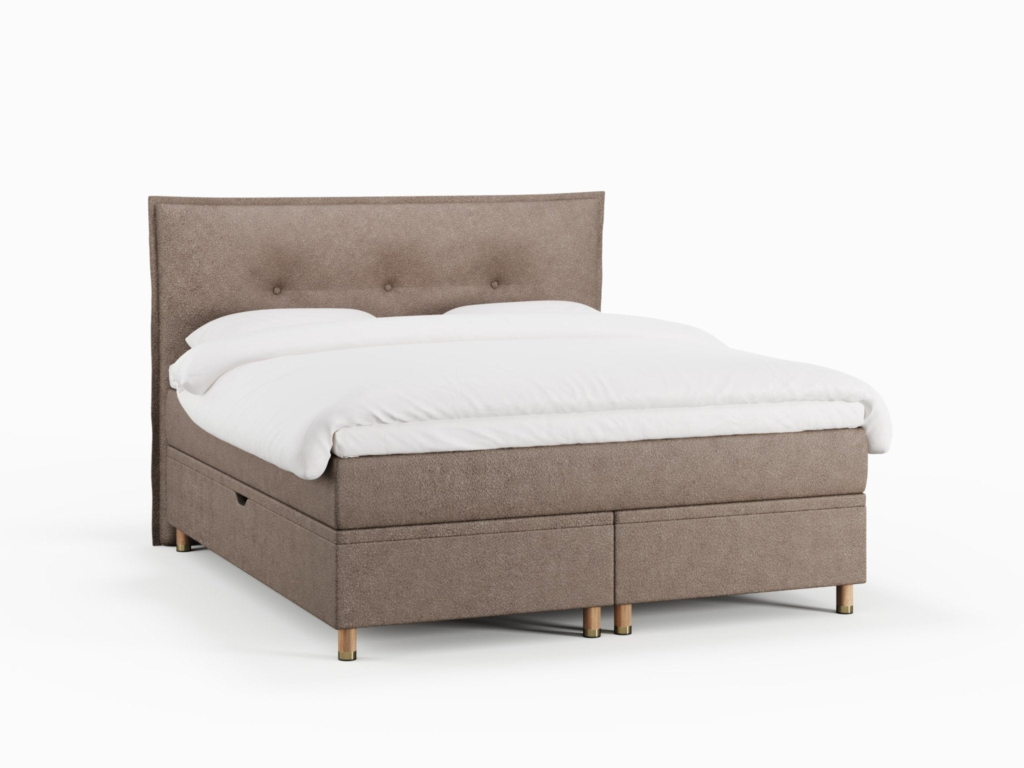 Alva Fjäll 180x200 Bouclé latte Nordic Dream tilbyder senge med skandinavisk design og højkvalitets materialer. Oplev perfekt komfort for en god nattesøvn. Bestil din i dag!