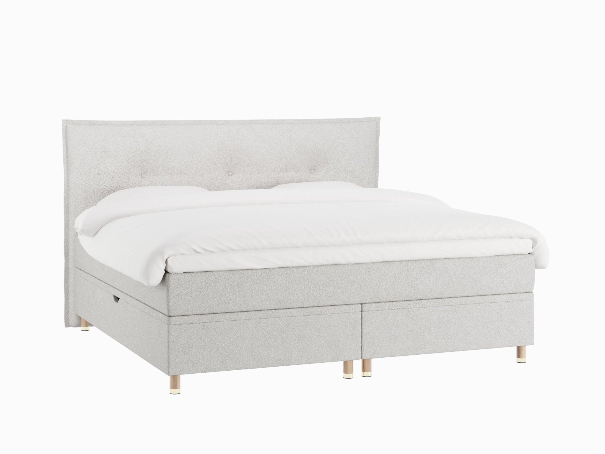 Alva Fjäll 210x210 Bouclé cream Nordic Dream tilbyder senge med skandinavisk design og højkvalitets materialer. Oplev perfekt komfort for en god nattesøvn. Bestil din i dag!