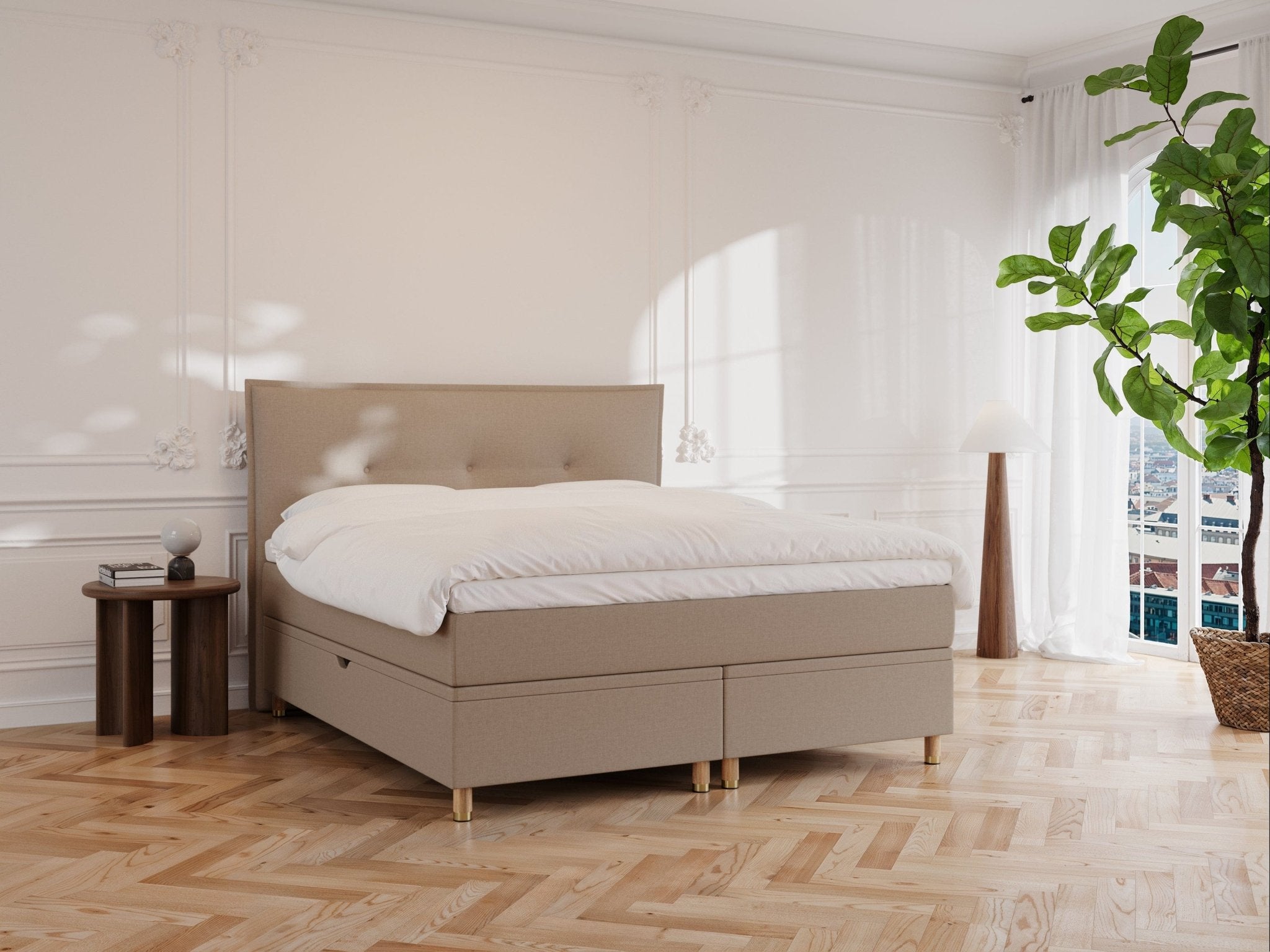 Alva Fjord 160x210 Brun Nordic Dream tilbyder senge med skandinavisk design og højkvalitets materialer. Oplev perfekt komfort for en god nattesøvn. Bestil din i dag!