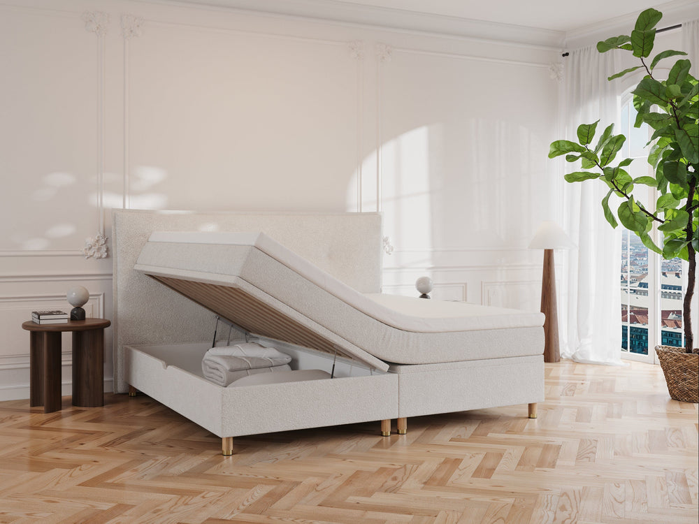 Alva Nordlys 200x200 Bouclé cream Nordic Dream Danske luksus senge