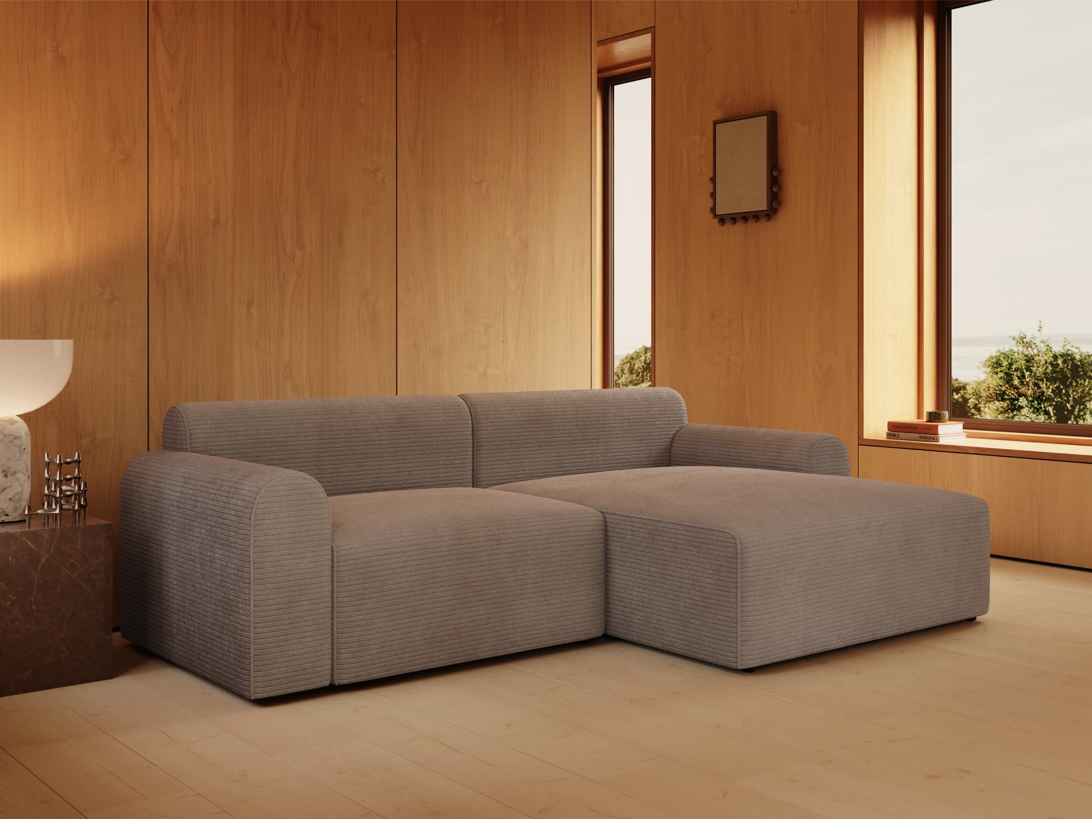 Calaia | 133x200 | Latte fløjl | 596 - Nordic Dream Senge