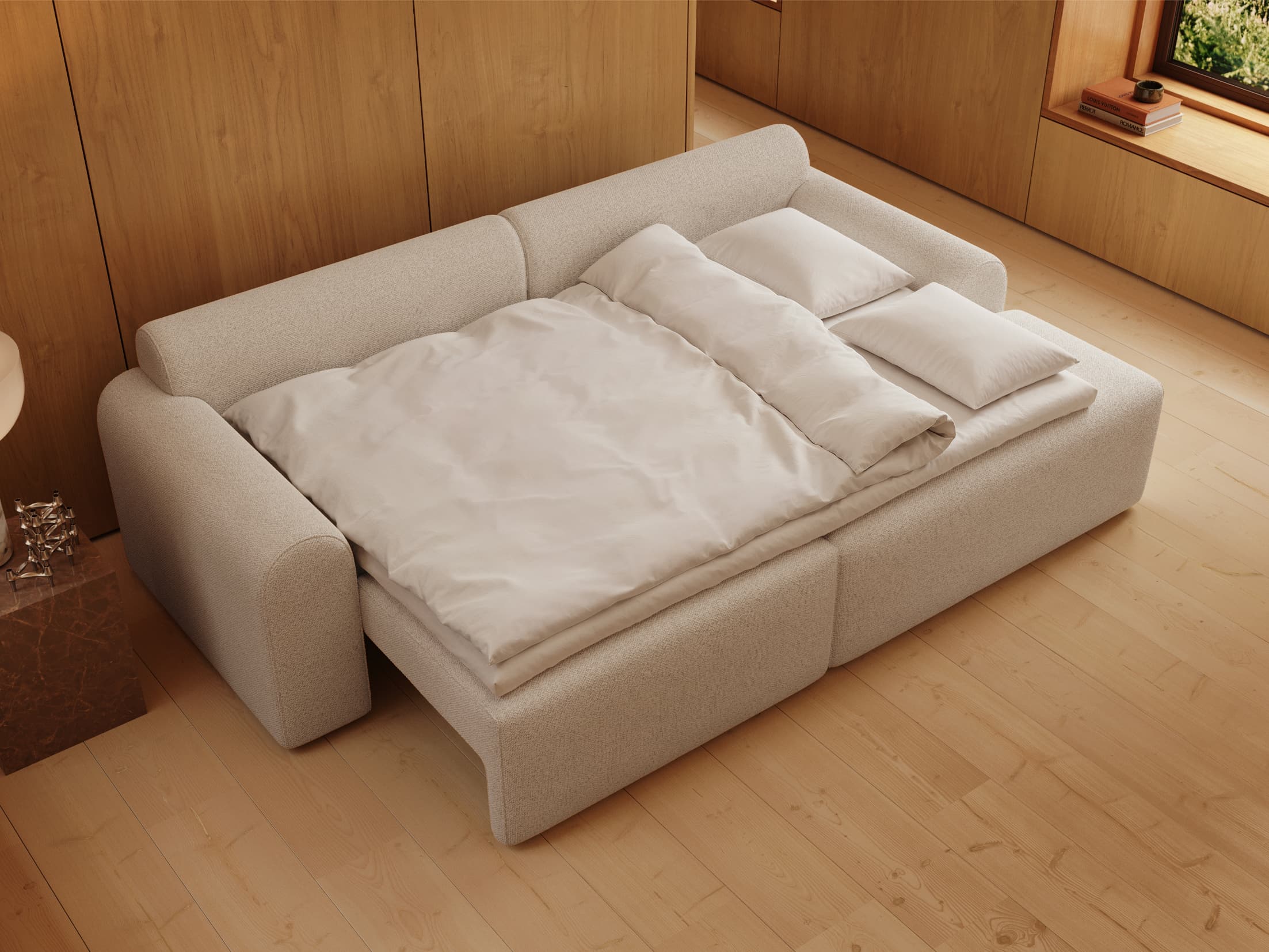 Calaia | 133x200 | Bouclé off white | 357 - Nordic Dream Senge