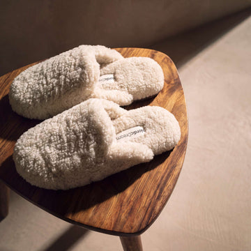 Slippers | XL | Beige wool - Nordic Dream