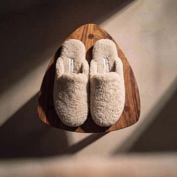 Slippers | XL | Beige wool - Nordic Dream