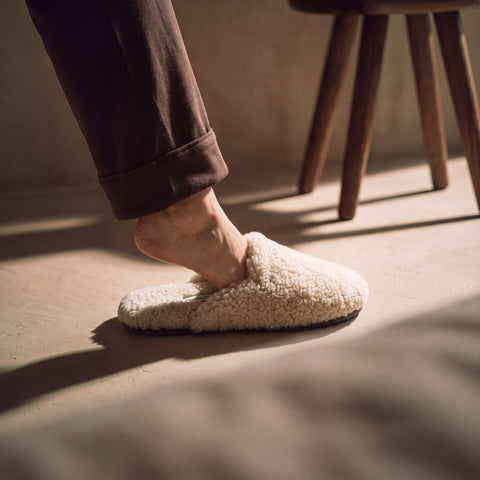 Slippers | S | Beige wool