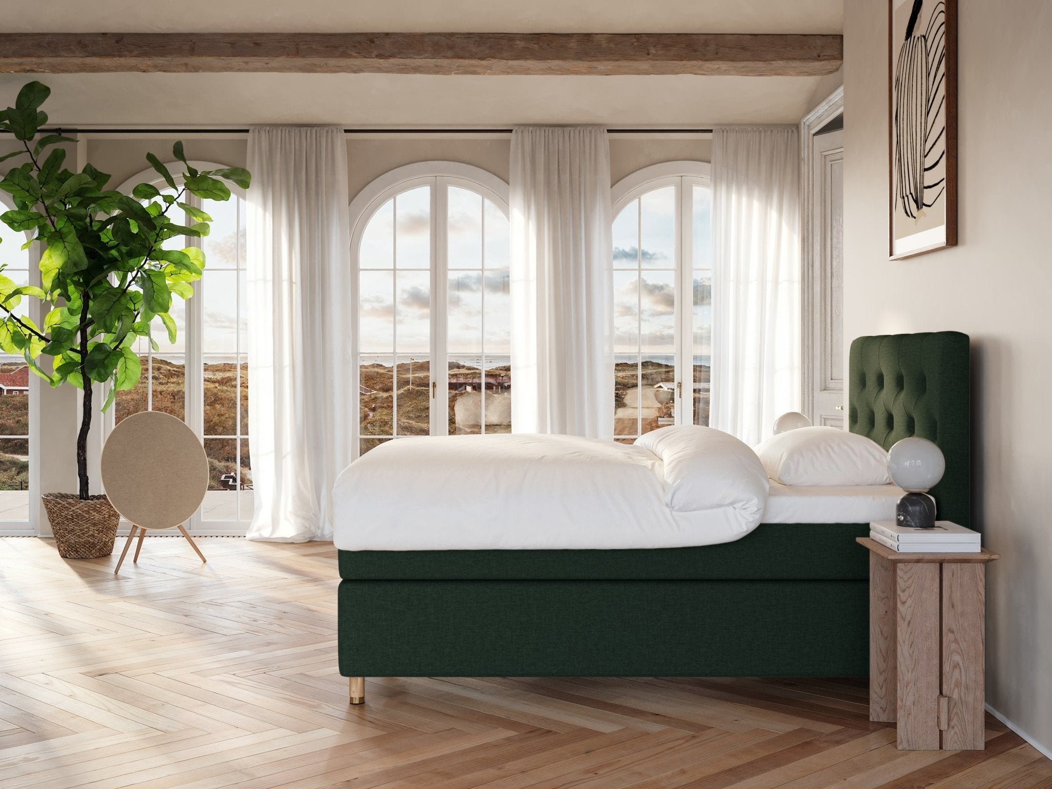 Nora Fjäll 140x200 Dyb grøn Nordic Dream tilbyder senge med skandinavisk design og højkvalitets materialer. Oplev perfekt komfort for en god nattesøvn. Bestil din i dag!