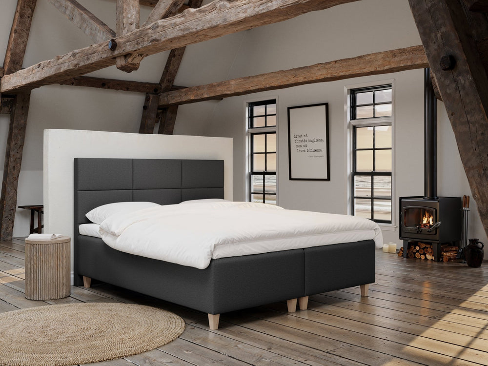 Freja Fjäll 180x210 Antracit Nordic Dream tilbyder senge med skandinavisk design og højkvalitets materialer. Oplev perfekt komfort for en god nattesøvn. Bestil din i dag!