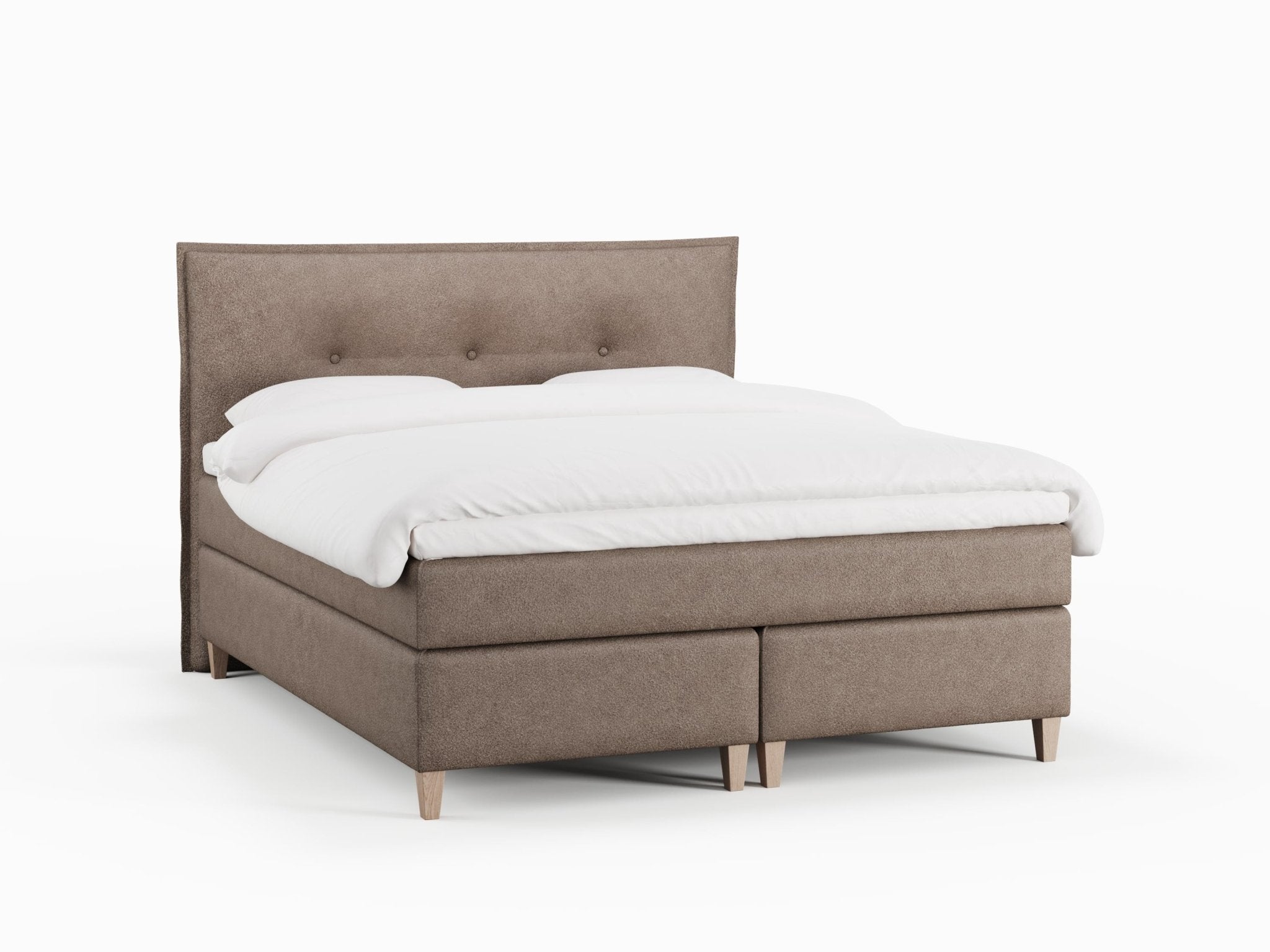 Snefrid Fjäll 180x200 Bouclé latte Nordic Dream tilbyder senge med skandinavisk design og højkvalitets materialer. Oplev perfekt komfort for en god nattesøvn. Bestil din i dag!