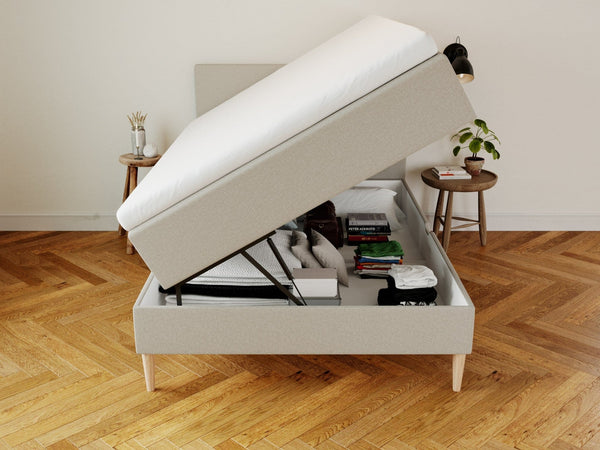 Astrid Älv 140x200 Sand Nordic Dream tilbyder senge med skandinavisk design og højkvalitets materialer. Oplev perfekt komfort for en god nattesøvn. Bestil din i dag!