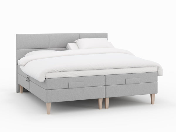 Ragna Fjäll 210x210 Lys grå Nordic Dream tilbyder senge med skandinavisk design og højkvalitets materialer. Oplev perfekt komfort for en god nattesøvn. Bestil din i dag!