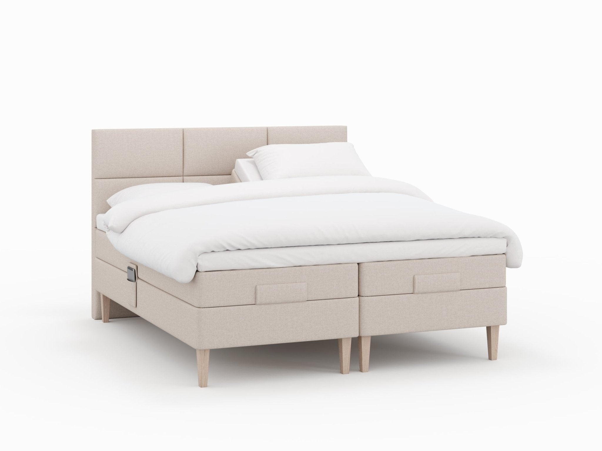 Ragna Älv 210x210 Sand Nordic Dream tilbyder senge med skandinavisk design og højkvalitets materialer. Oplev perfekt komfort for en god nattesøvn. Bestil din i dag!