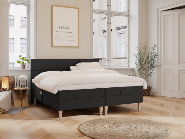Ragna Älv 210x210 Antracit Nordic Dream tilbyder senge med skandinavisk design og højkvalitets materialer. Oplev perfekt komfort for en god nattesøvn. Bestil din i dag!
