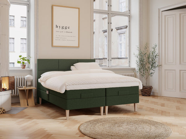 Ragna Fjäll 160x200 Dyb grøn Nordic Dream tilbyder senge med skandinavisk design og højkvalitets materialer. Oplev perfekt komfort for en god nattesøvn. Bestil din i dag!