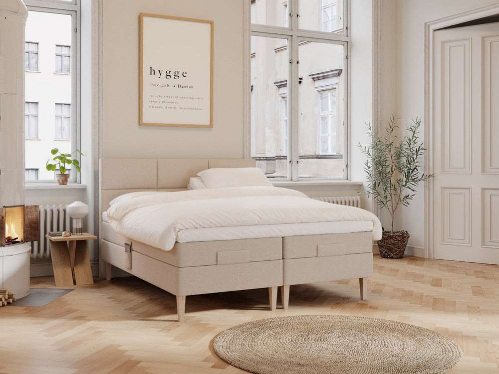 Ragna Älv 180x210 Sand Nordic Dream tilbyder senge med skandinavisk design og højkvalitets materialer. Oplev perfekt komfort for en god nattesøvn. Bestil din i dag!