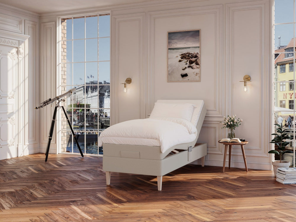 Ragna Nordlys 90x200 Sand Nordic Dream tilbyder senge med skandinavisk design og højkvalitets materialer. Oplev perfekt komfort for en god nattesøvn. Bestil din i dag!