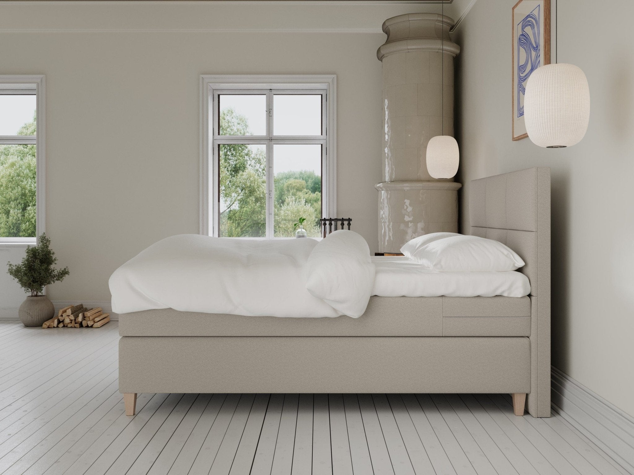 Snefrid Fjord 120x200 Sand Nordic Dream tilbyder senge med skandinavisk design og højkvalitets materialer. Oplev perfekt komfort for en god nattesøvn. Bestil din i dag!