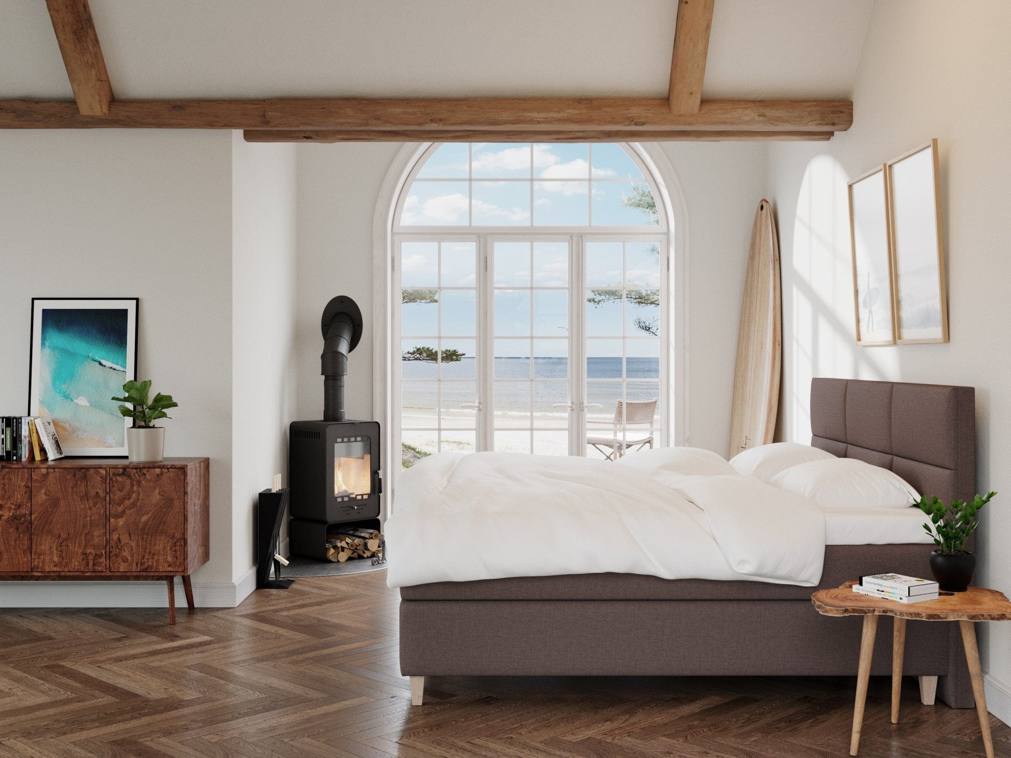 Snefrid Fjord 210x210 Mørk Brun Nordic Dream tilbyder senge med skandinavisk design og højkvalitets materialer. Oplev perfekt komfort for en god nattesøvn. Bestil din i dag!