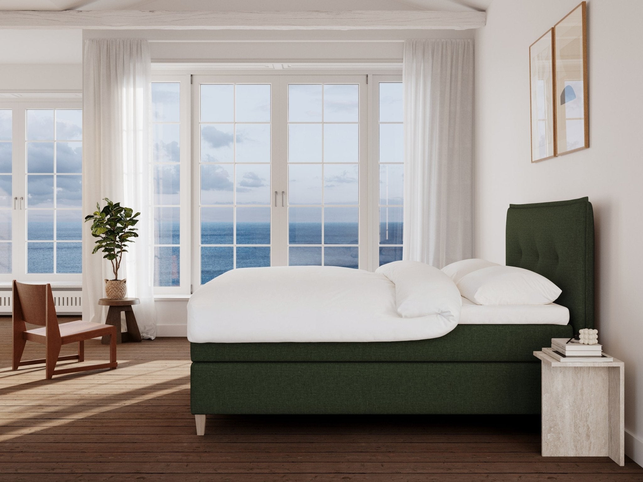 Snefrid Nordlys 160x200 Dyb Grøn Nordic Dream tilbyder senge med skandinavisk design og højkvalitets materialer. Oplev perfekt komfort for en god nattesøvn. Bestil din i dag!
