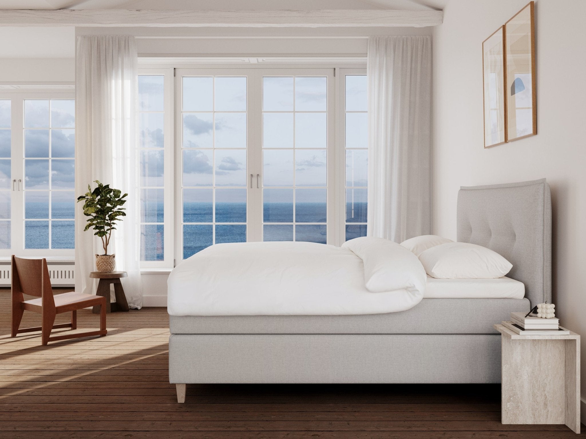 Snefrid Nordlys 200x200 Lys grå Nordic Dream tilbyder senge med skandinavisk design og højkvalitets materialer. Oplev perfekt komfort for en god nattesøvn. Bestil din i dag!