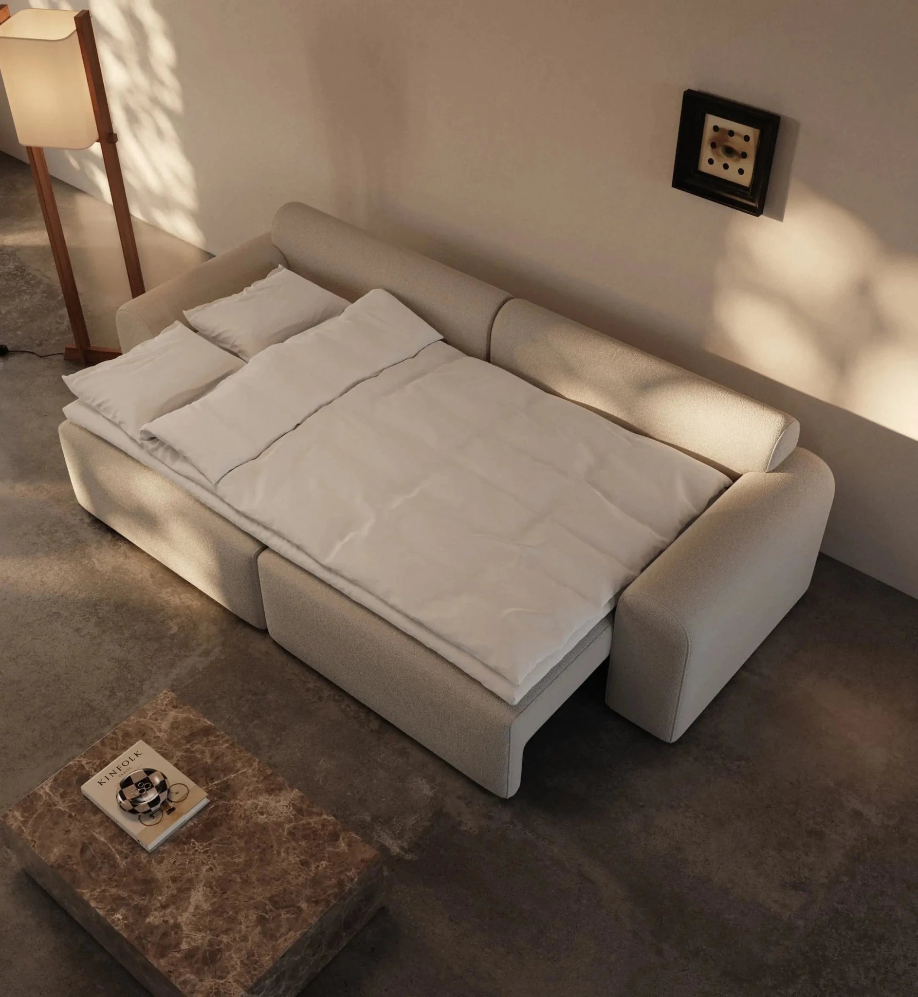 Cala | 133x200 | Bouclé beige | 333 - Nordic Dream Senge