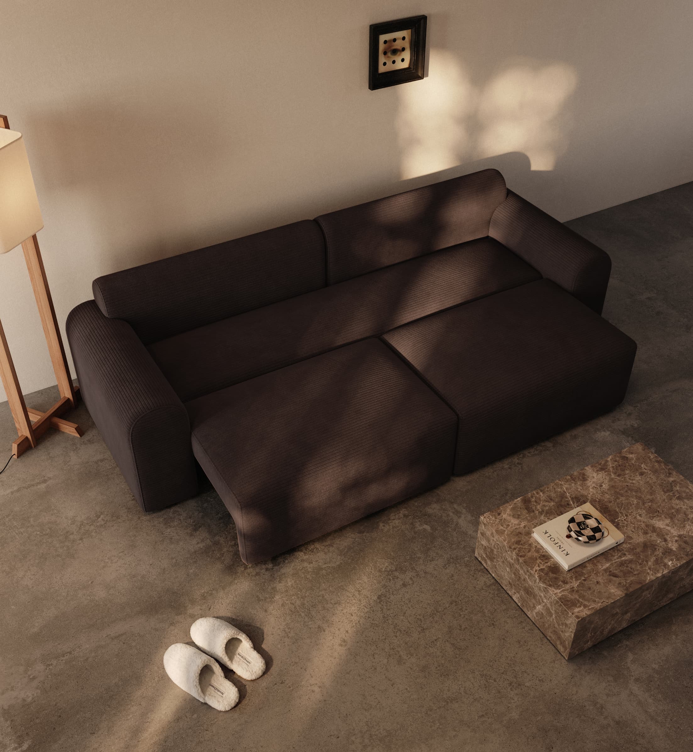 Cala | 133x200 | Chocco fløjl | 600 - Nordic Dream Senge