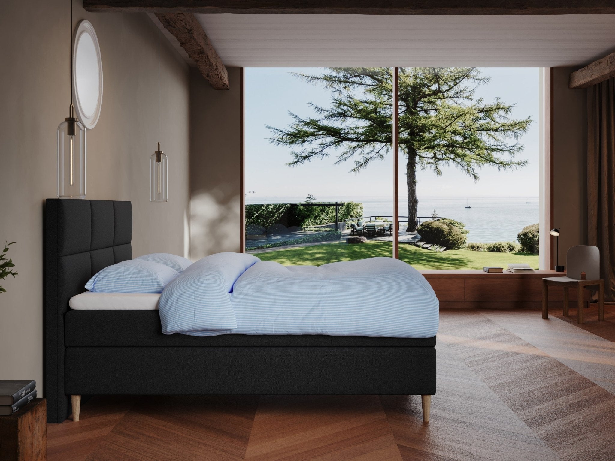 Svanhild Älv 160x210 Antracit Nordic Dream tilbyder senge med skandinavisk design og højkvalitets materialer. Oplev perfekt komfort for en god nattesøvn. Bestil din i dag!