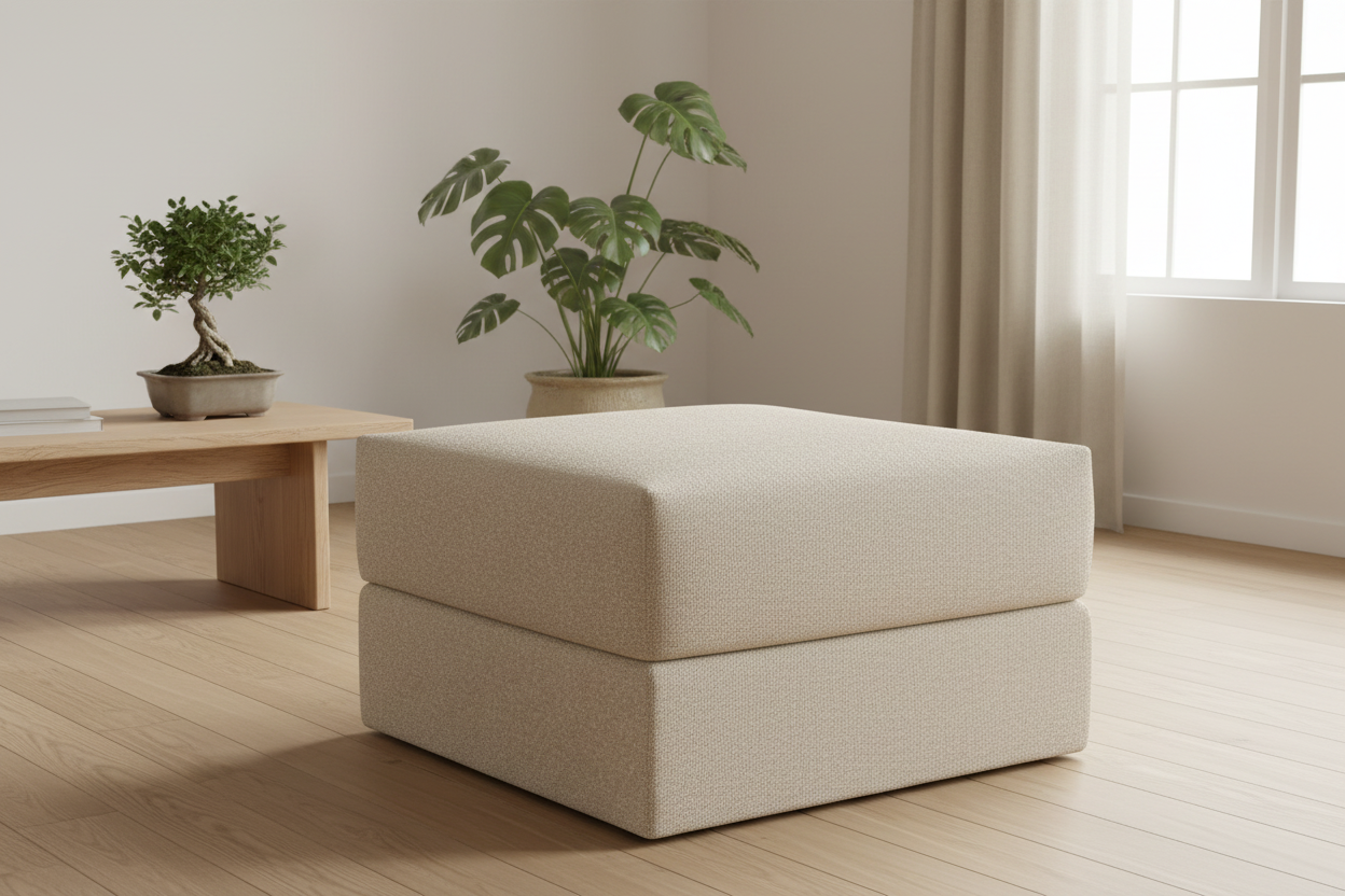 Puf | Bouclé beige | 539 - Nordic Dream