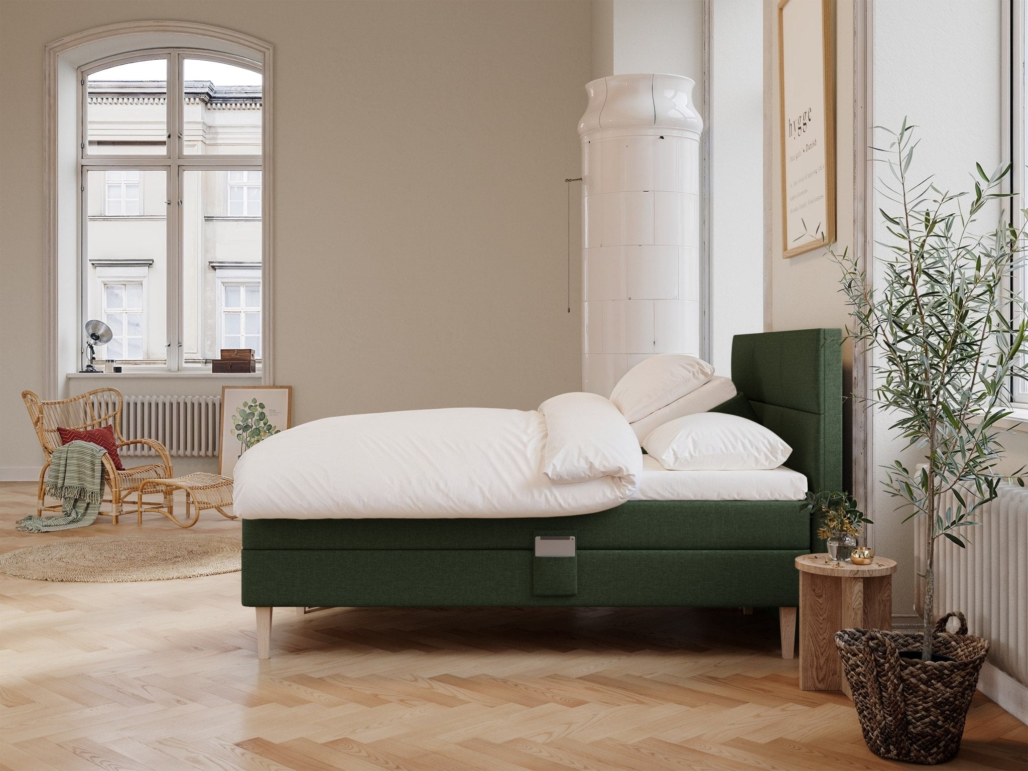 Ragna Fjäll 160x200 Dyb grøn Nordic Dream tilbyder senge med skandinavisk design og højkvalitets materialer. Oplev perfekt komfort for en god nattesøvn. Bestil din i dag!