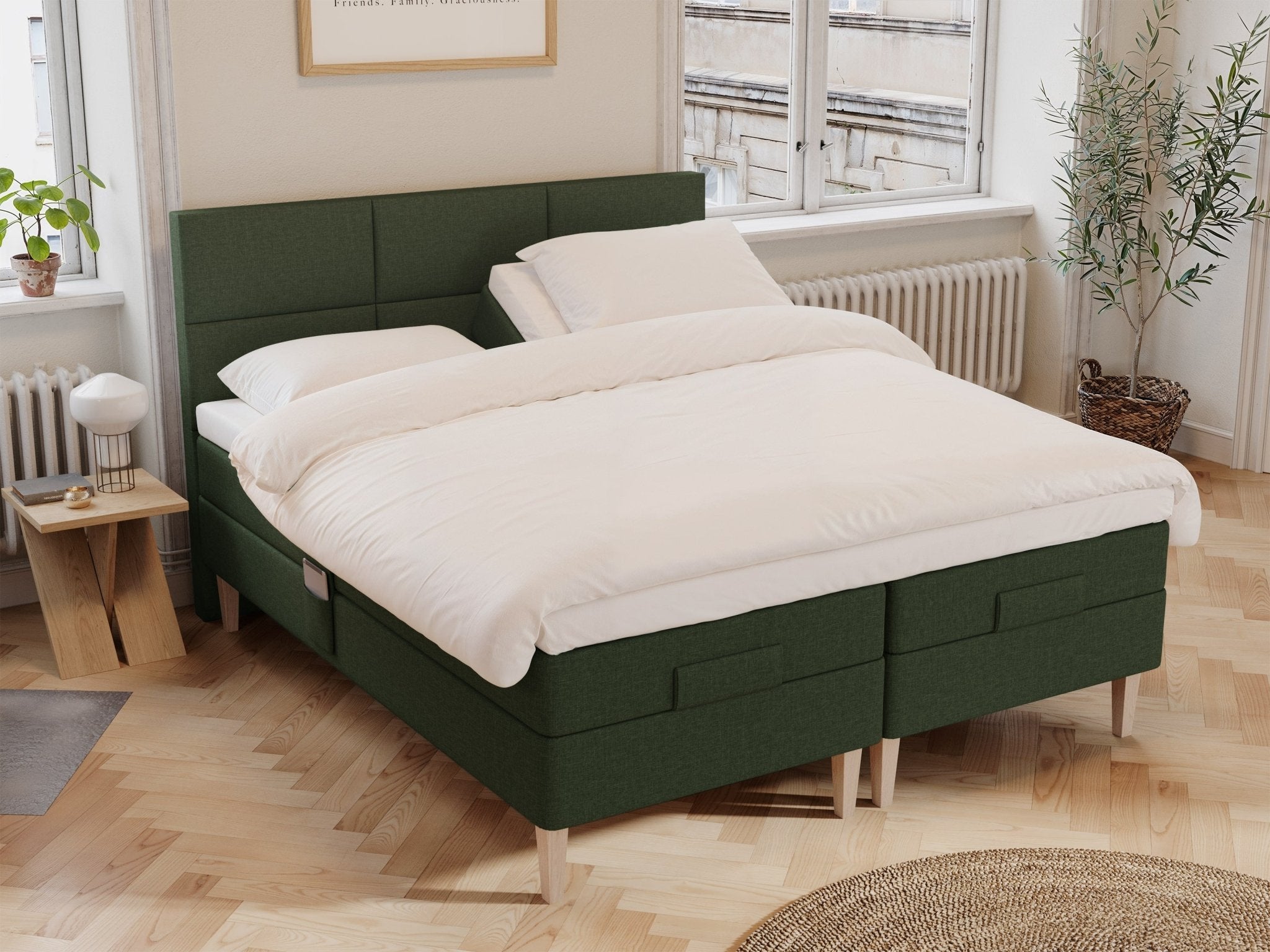 Ragna Älv 180x210 Dyb grøn Nordic Dream tilbyder senge med skandinavisk design og højkvalitets materialer. Oplev perfekt komfort for en god nattesøvn. Bestil din i dag!