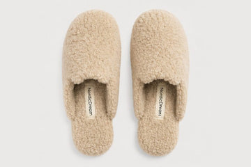 Slippers | Beige wool