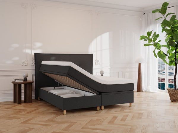 Alva Fjord 200x200 Antracit Nordic Dream tilbyder senge med skandinavisk design og højkvalitets materialer. Oplev perfekt komfort for en god nattesøvn. Bestil din i dag!